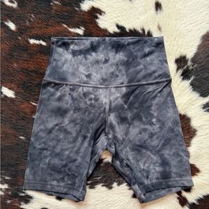Lululemon Gray Tie-Dye Biker Shorts